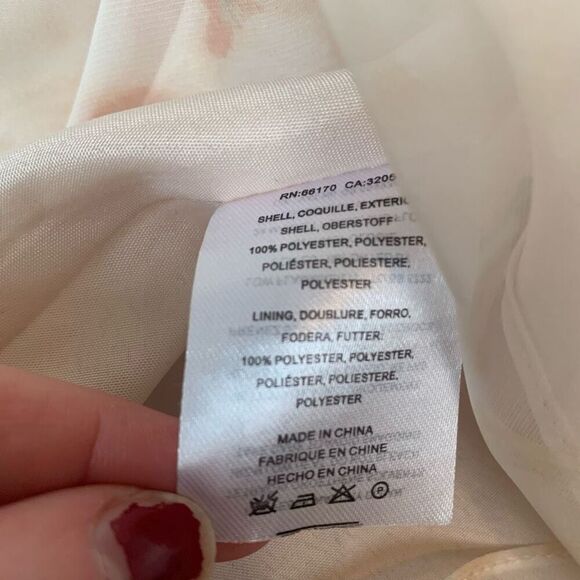 Jenny Yoo White Green Pink Cropped Tank Top Floral 0 Chiffon Abstract - Picture 6 of 8